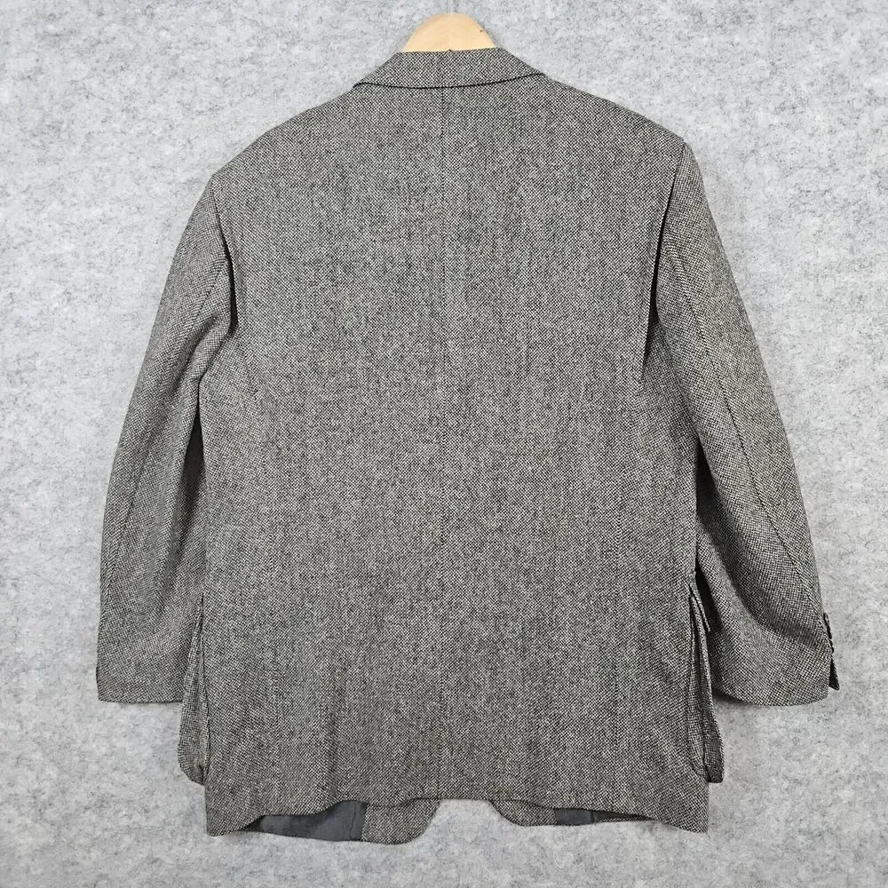 Nordstrom Natural‎ Style Men's Blazer Size 46 Gray Harris Tweed Large Tall